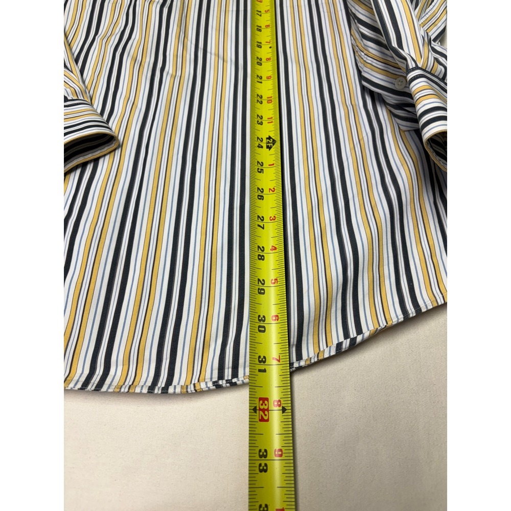 Facconable Striped Button Down Shirt Men Size M L… - image 7
